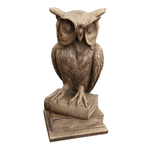 Vintage Wooden Owl Sculpture
